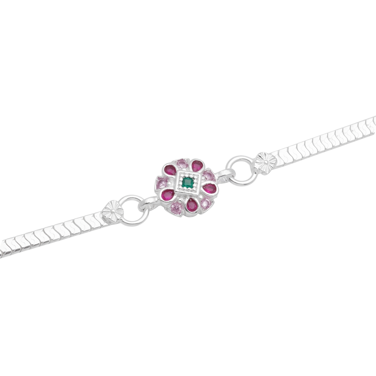 Silver Rakhi Blossom Of Grace And Devotion